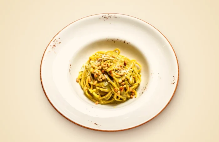 Spaghetti al Pesto at ArtePasta Durrës